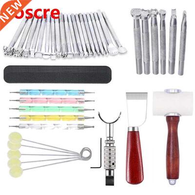 44PCS Leather Stamping Tools - Swivel Knife, Leather Working