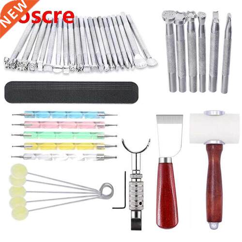 44PCS Leather Stamping Tools - Swivel Knife, Leather Working
