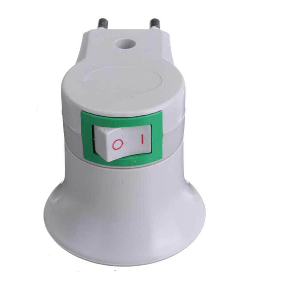 E27 Female Socket To EU Plug Adapter With Power On-off Contr
