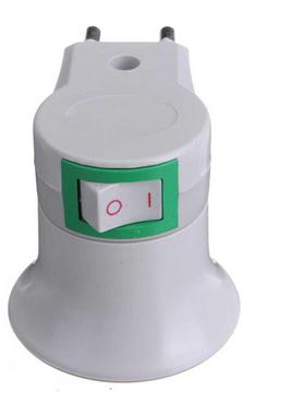 E27 Female Socket To EU Plug Adapter With Power On-off Contr