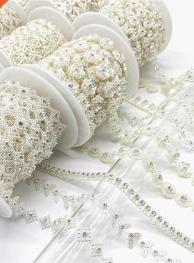 1 Yards Rhinestone Chain Pearl Crystal Jewelry Chain Sew On