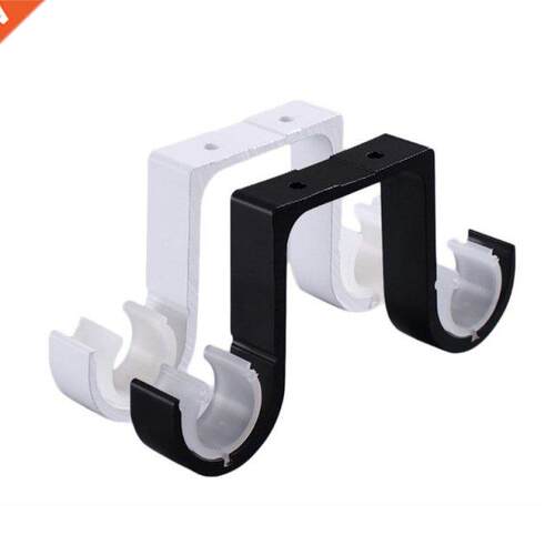 2pcs Double Curtain Rod Brackets Window Hardware Hook Holder