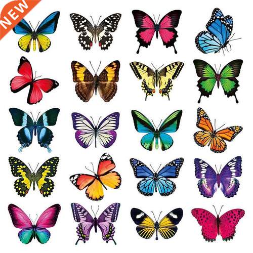 449C 20 Pieces Colorful Butterfly Window Clings Anti-Collisi