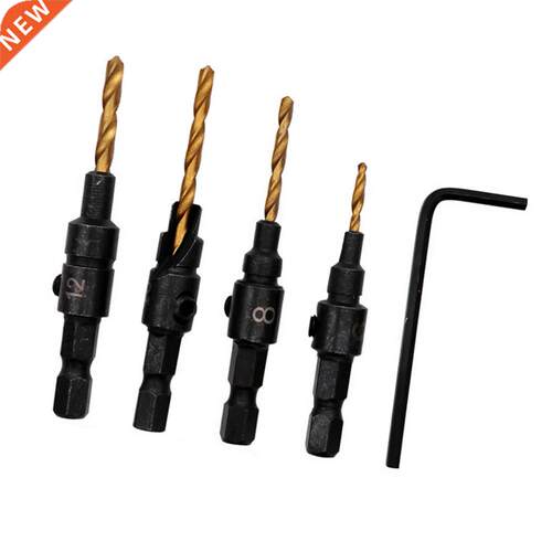 5 Pcs Countersnk Drlls Wth Wrench Steel Bt Tools Wood Do