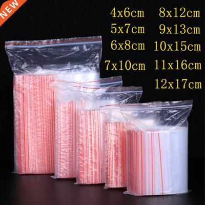 100pcs/pack Small Zip Lock Plastic Bag Reclosable Transparen