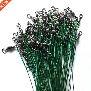 20Pcs Steel Wire Leader With Swivel Fishing Accessory 4 Colo