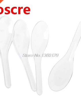 100pcs Plastic Disposable Spoons Ice Cream Dessert Serving T