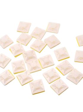 100PCS Cable Tie Base Mounts Fixing Seat White Self Adhesive