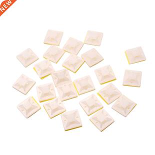 100PCS Cable Tie Base Mounts Fixing Seat White Self Adhesive