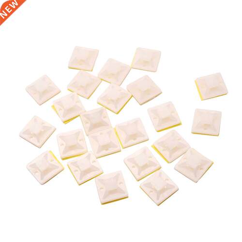 100PCS Cable Tie Base Mounts Fixing Seat White Self Adhesive