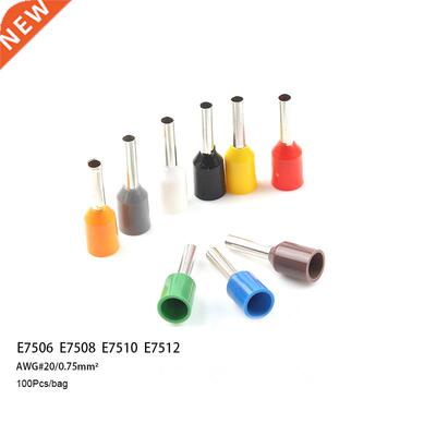 100pcs/pack E7506 E7508 E7510 E7512 Insulated Ferrules Termi