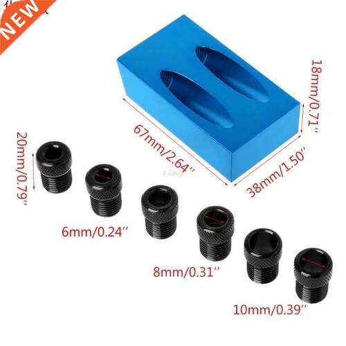 8pcs Pocket Hole Jig Kit 15 degree Angle 6/8/10mm Adapter Ob