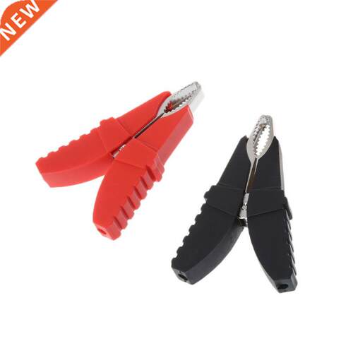 2pcs Red Black Butterfly Type Insulated Alligator Clips Test