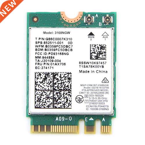 Dual Band Wireless for 3168 3168NGW 433Mbps Bluetooth 4.2 8