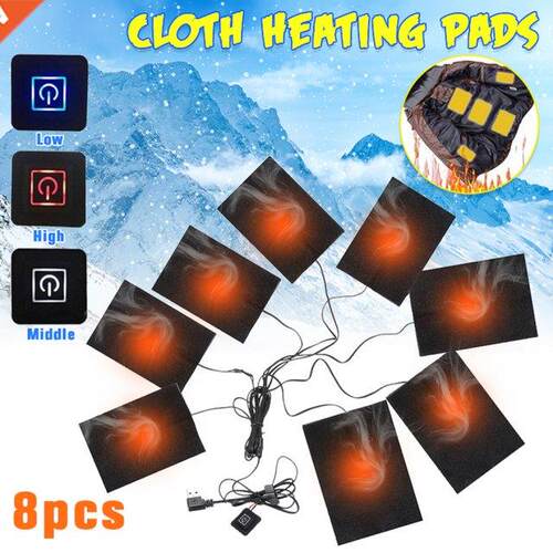8 in 1 Electric USB Jackets Clothes Heating Pad Winter Vest