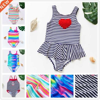 1-12Y Girls swimwear High quality Girls swimsuit Striped pri