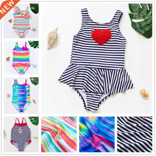1-12Y Girls swimwear High quality Girls swimsuit Striped pri