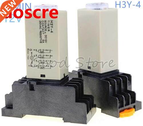 1Set H3Y-4 0-30Min 12V Power On Time Delay Relay Solid-State
