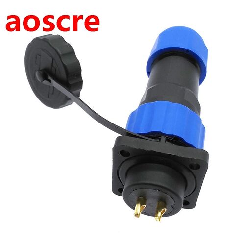 SP20 waterproof connector plug and socket with flange 4 hole