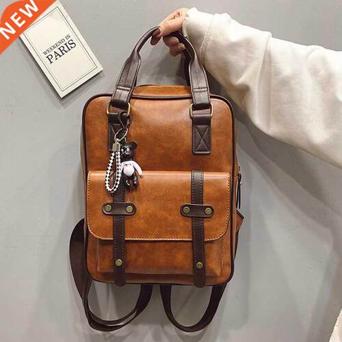 Women Anti Theft Backpacks Students Brown School Bags for Te