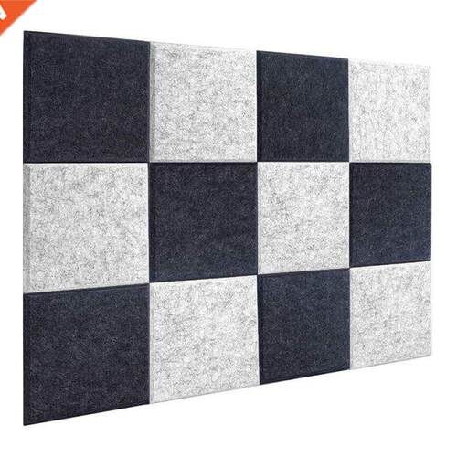 12 Pcs Acoustic Foa Panels,Soundproofing Panel Beveled Edge