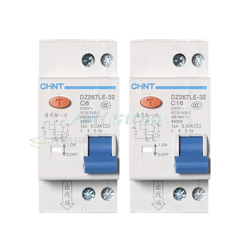 1Pc CHNT DZ267LE-32 1P+N DPNL  6A 10A 16A 20A 25A 32A Residu