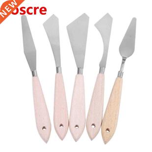 5 Pcs Painting Knife Spatula Palette Knife Wood Handle and M