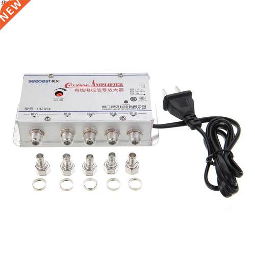 4 Port CATV Booster 4 Way CATV VCR TV Antenna Signal Amplifi