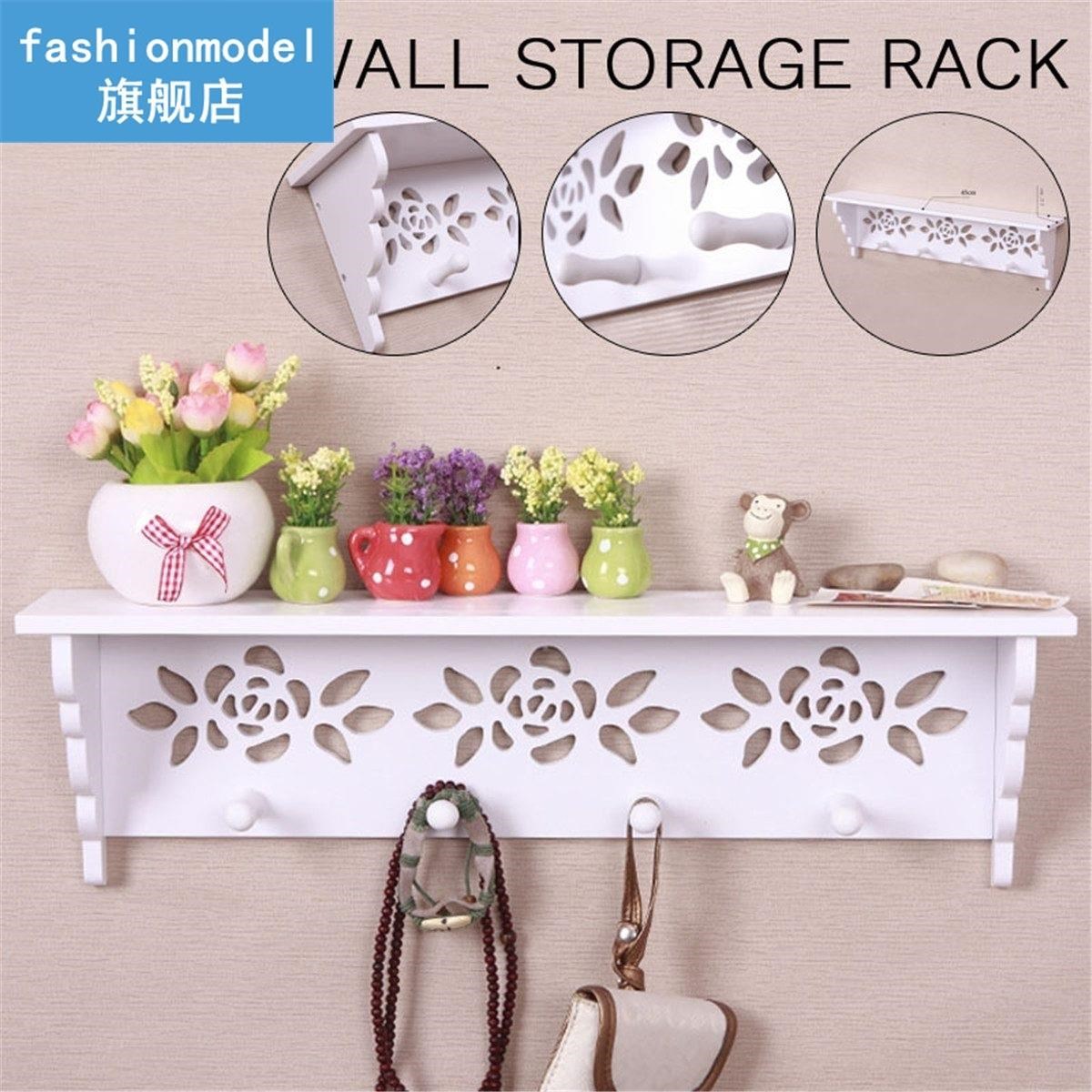 45x15x10cm White Wall Hanging Shelf Modern Floating Shelves