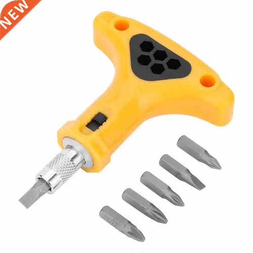 6pcs T Type Wrench Anti-slip Hex Triangle Ratchet Bits Set