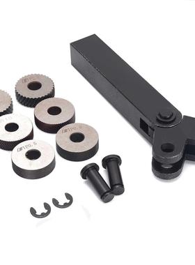 7pcs Steel Dual Wheel Knurling Tool Set with Diagonal Linear