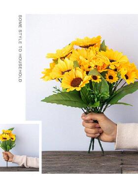 1-head Artificial Sunflower Bouquet 9-branch Simulation Flo