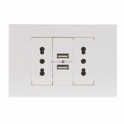 16A Wallu007F Double Italian/Chile Plug Power Socket Adapte
