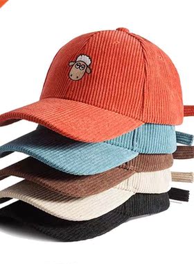 Women's Cap Corduroy Cute animal embroidery Cotton Snapb