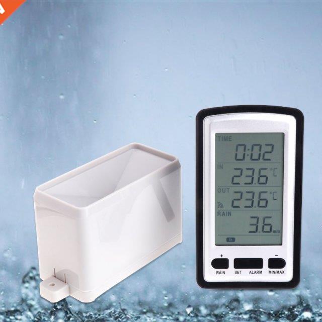 Wireless Rain Meter Gauge Weather Station indoor/outdoor tem