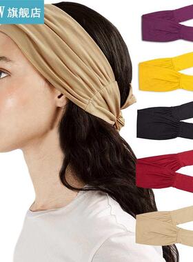 Colorful Simple Wide Fold Yoga Sports headwear Sweatband Cyc