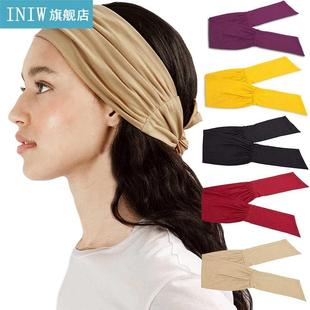 Colorful Simple Wide Fold Yoga Sports headwear Sweatband Cyc