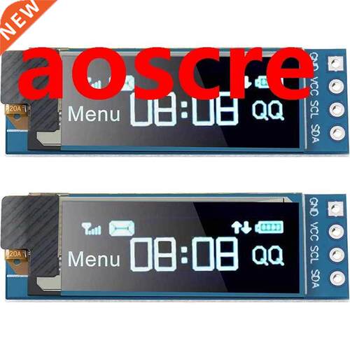 2 Pieces I2C Display Module 0.91 Inch I2C SSD1306 OLED Displ
