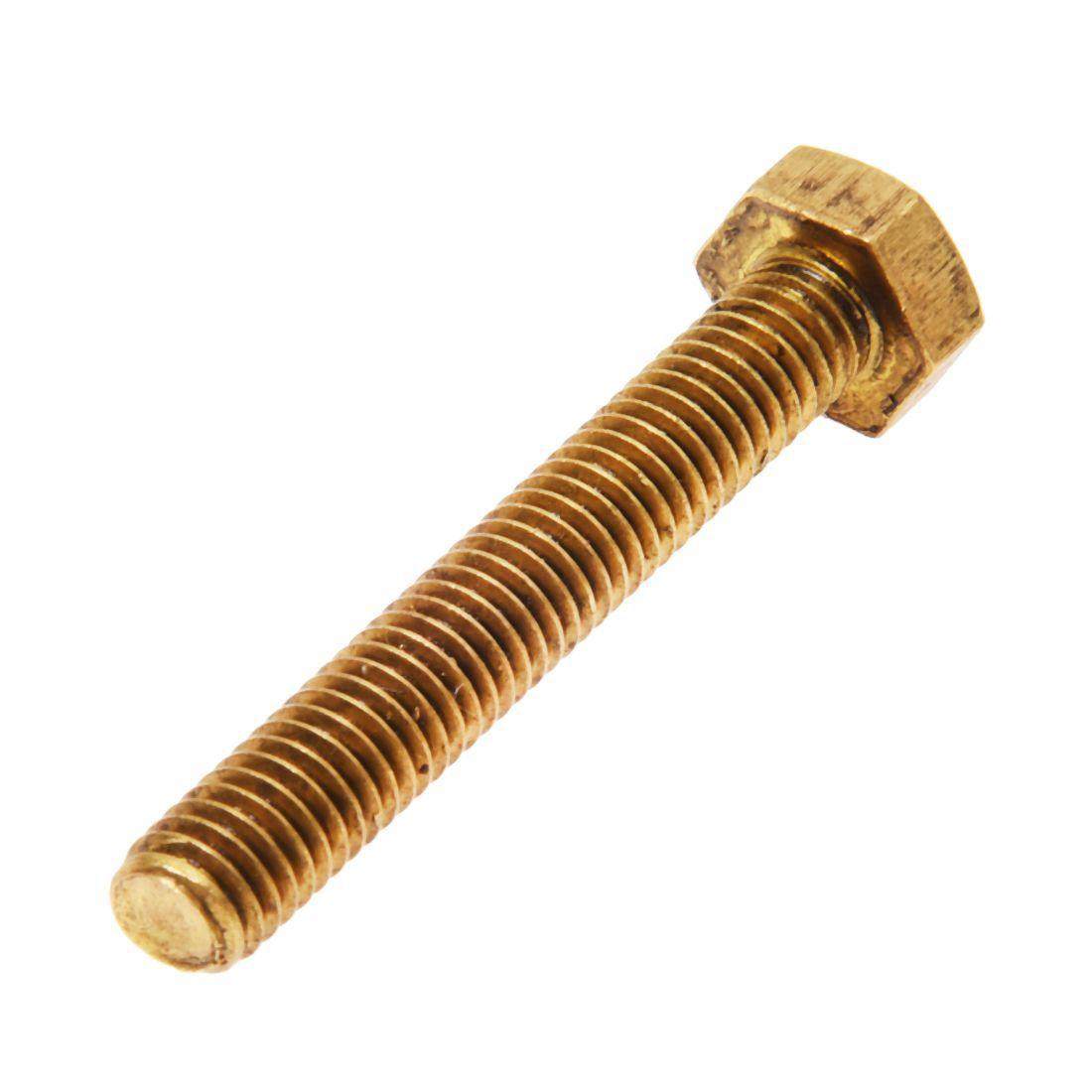 5 pcs hex head nut 6mm x 40mm thread solid brass screw bolts