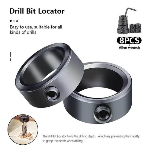 8pcs -16mm Woodworking Drill Locator Drill Bit Depth Stop C