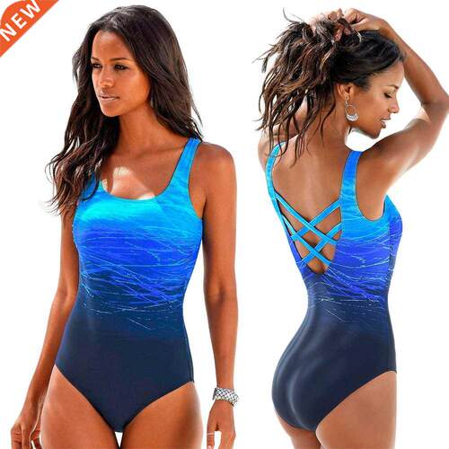 Mujer Mayo Push Up Swimwear Criss Cross Back One-piece Beach