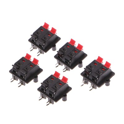 5Pcs Double Row 4 Position Cable Clip Push Type Speaker Term