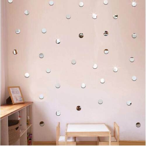 100pcs 2cm 3D  Acrylic Mirror Wall Sticker Square/Heart/R