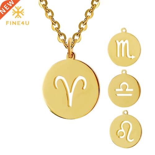 FNE4U 12 Zodac Con Pendant Necklace 316L Stanless Steel