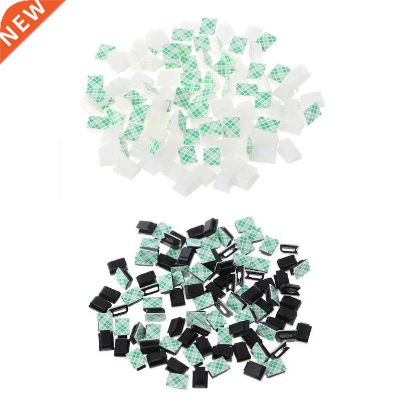 100 Pcs Self-adhesive Wire Tie Rectangle Cable Mount Clip Cl