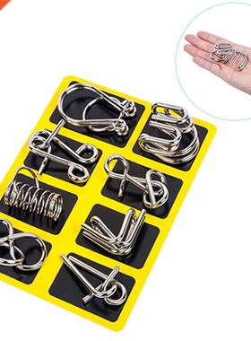 8Pcs/Set Metal Montessori Puzzle Wire IQ Mind Brain Teaser P