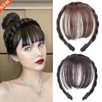 Fake Hair Band Bangs Headband Synthetic Natural Hair Piece C