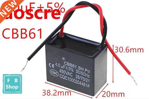 CBB61 4uF 450VAC starting capacitance AC Fan Capacitor CBB M