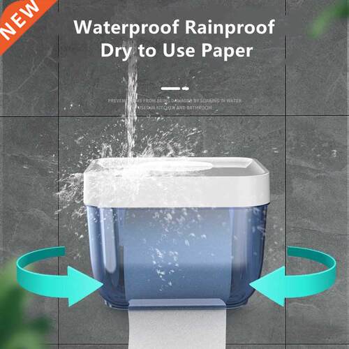 Wall Mount Bathroom Tissue Storage Box Punch-Free Home Suppl