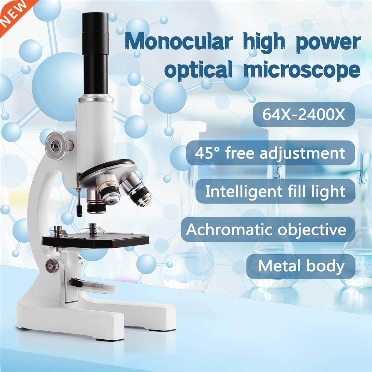 64X-2400X Monocular Optical Electronic Microscope Biological